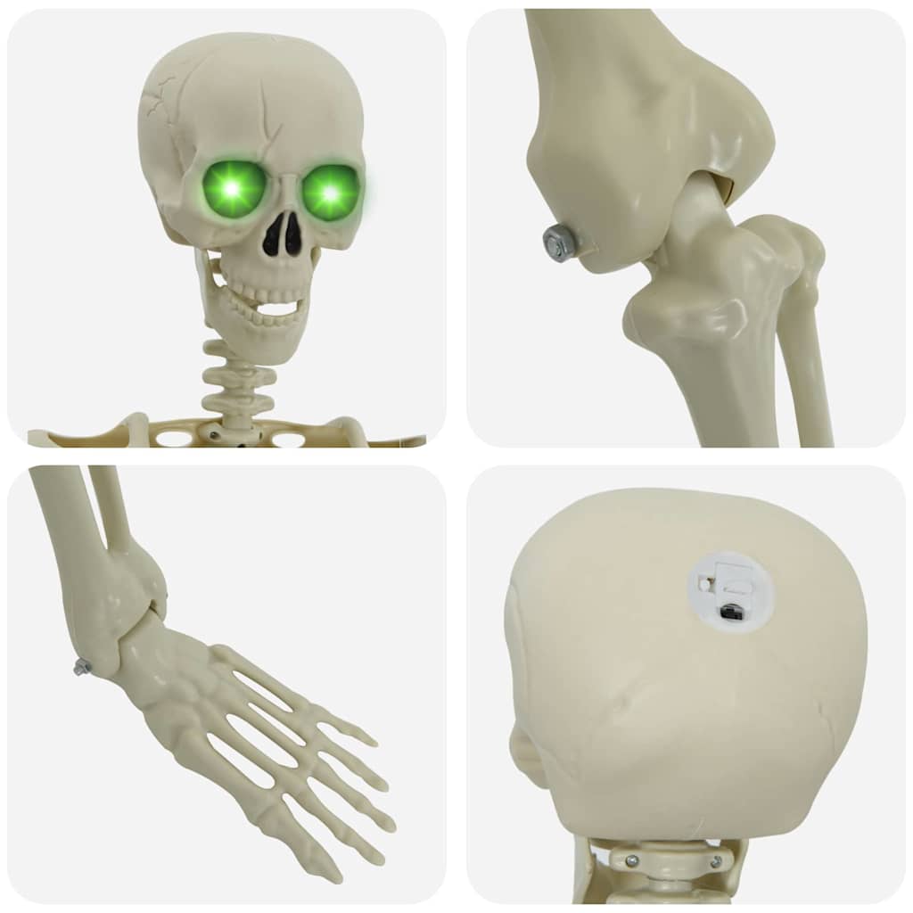 vidaXL Halloween Skelett Weiß 155 x 38,5 cm Polypropylen
