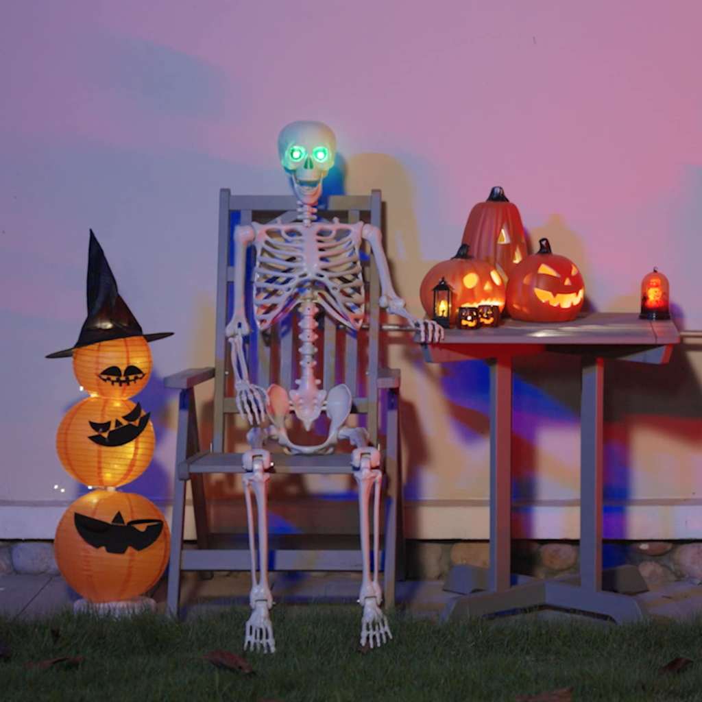 vidaXL Halloween Skelett Weiß 155 x 38,5 cm Polypropylen