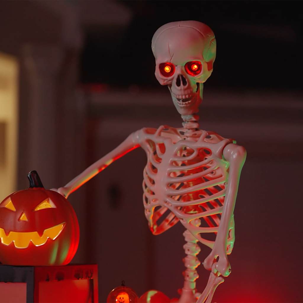 vidaXL Halloween Skelett Weiß 155 x 38,5 cm Polypropylen
