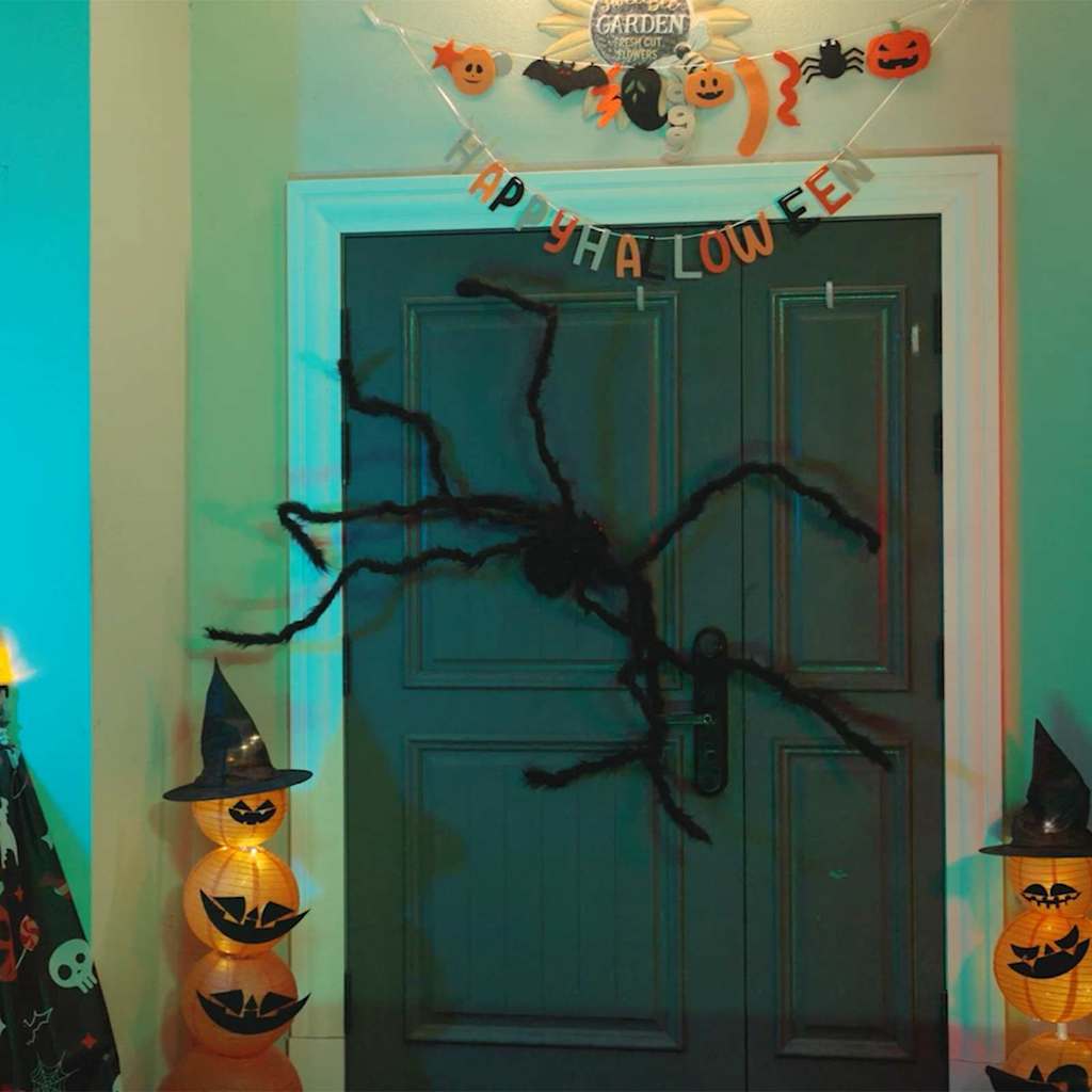 vidaXL Halloween Spinnen Dekoration 6 pcs Schwarz 75 cm