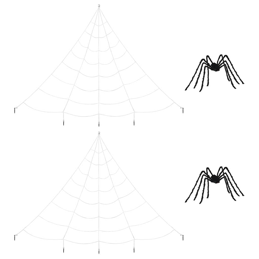 vidaXL Halloween-Spinnendekoration mit Netzen 2 pcs Schwarz und Weiß