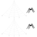 vidaXL Halloween-Spinnendekoration mit Netzen 2 pcs Schwarz und Weiß