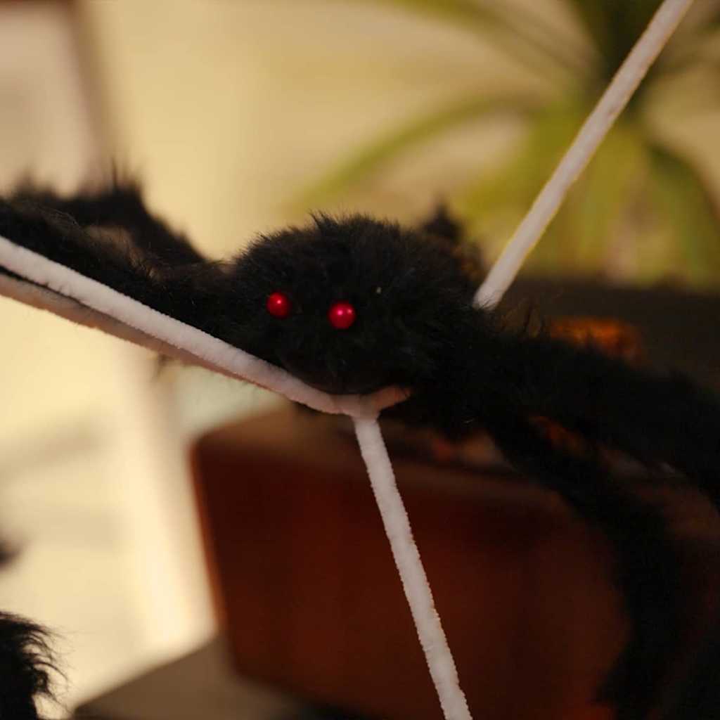 vidaXL Halloween-Spinnendekoration mit Netzen 4 pcs Schwarz und Weiß