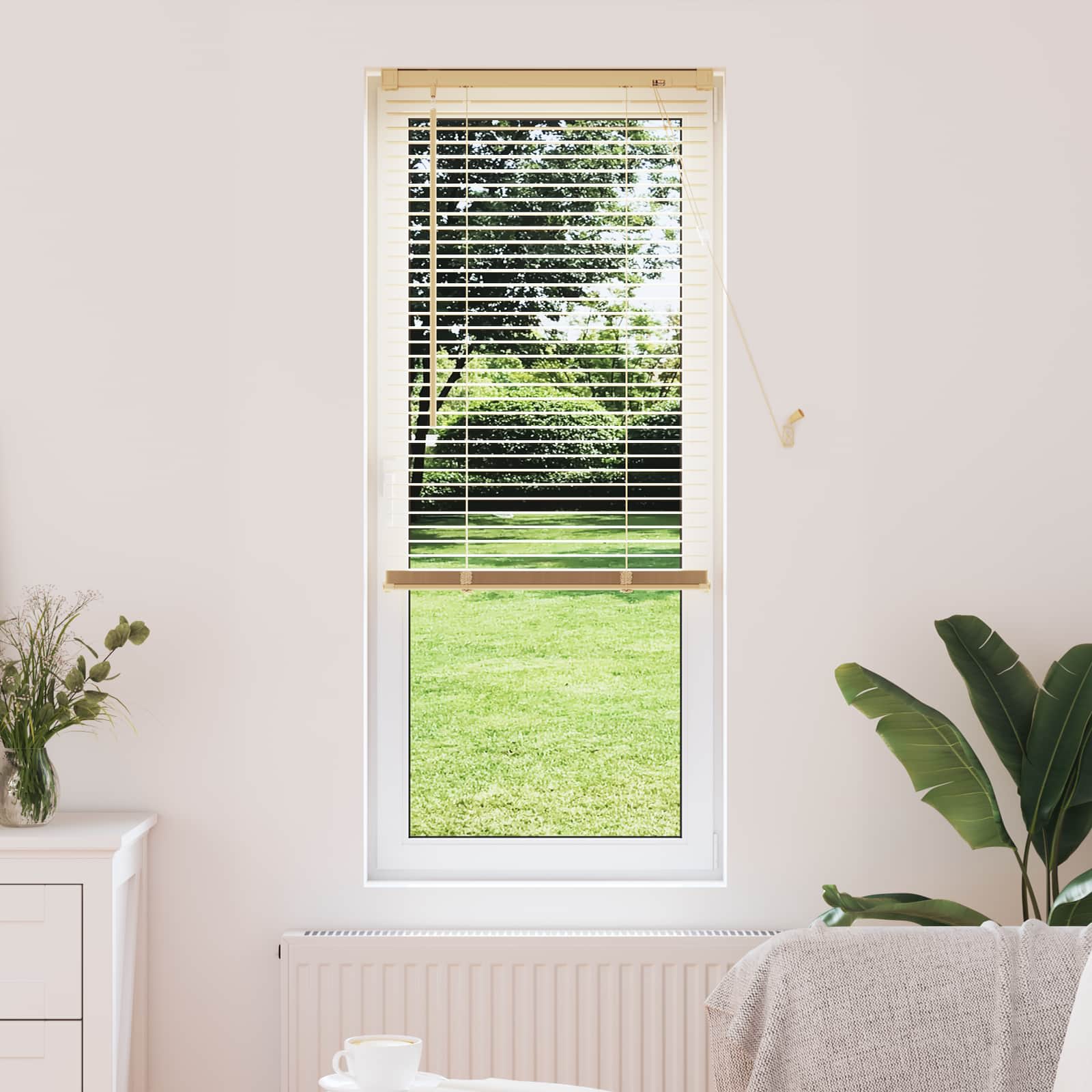 vidaXL Jalousie Hellbraun mit Muster 150 x 40 cm 25 mm PVC