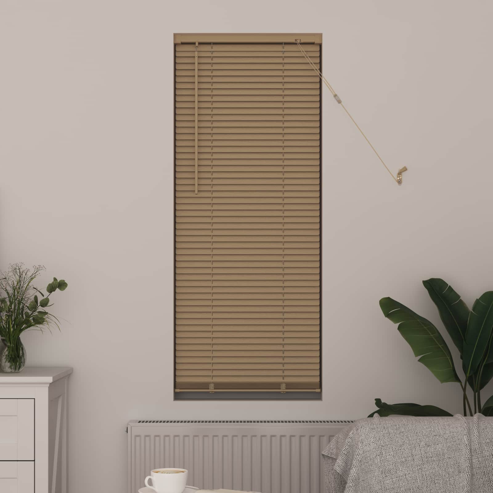 vidaXL Jalousie Hellbraun mit Muster 150 x 40 cm 25 mm PVC