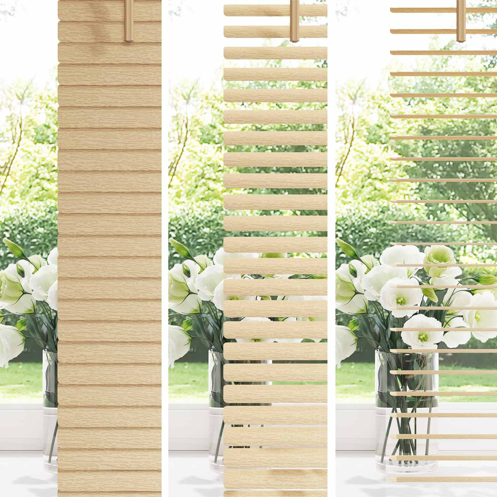 vidaXL Jalousie Hellbraun mit Muster 150 x 40 cm 25 mm PVC