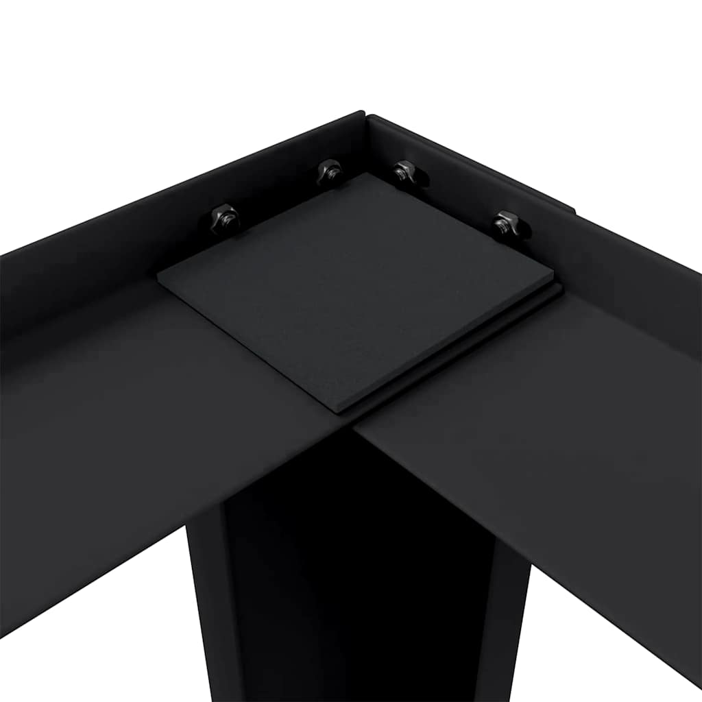 vidaXL Waschmaschinen-Podest 2 pcs Schwarz 127 x 54,5 x 32,5 cm Stahl
