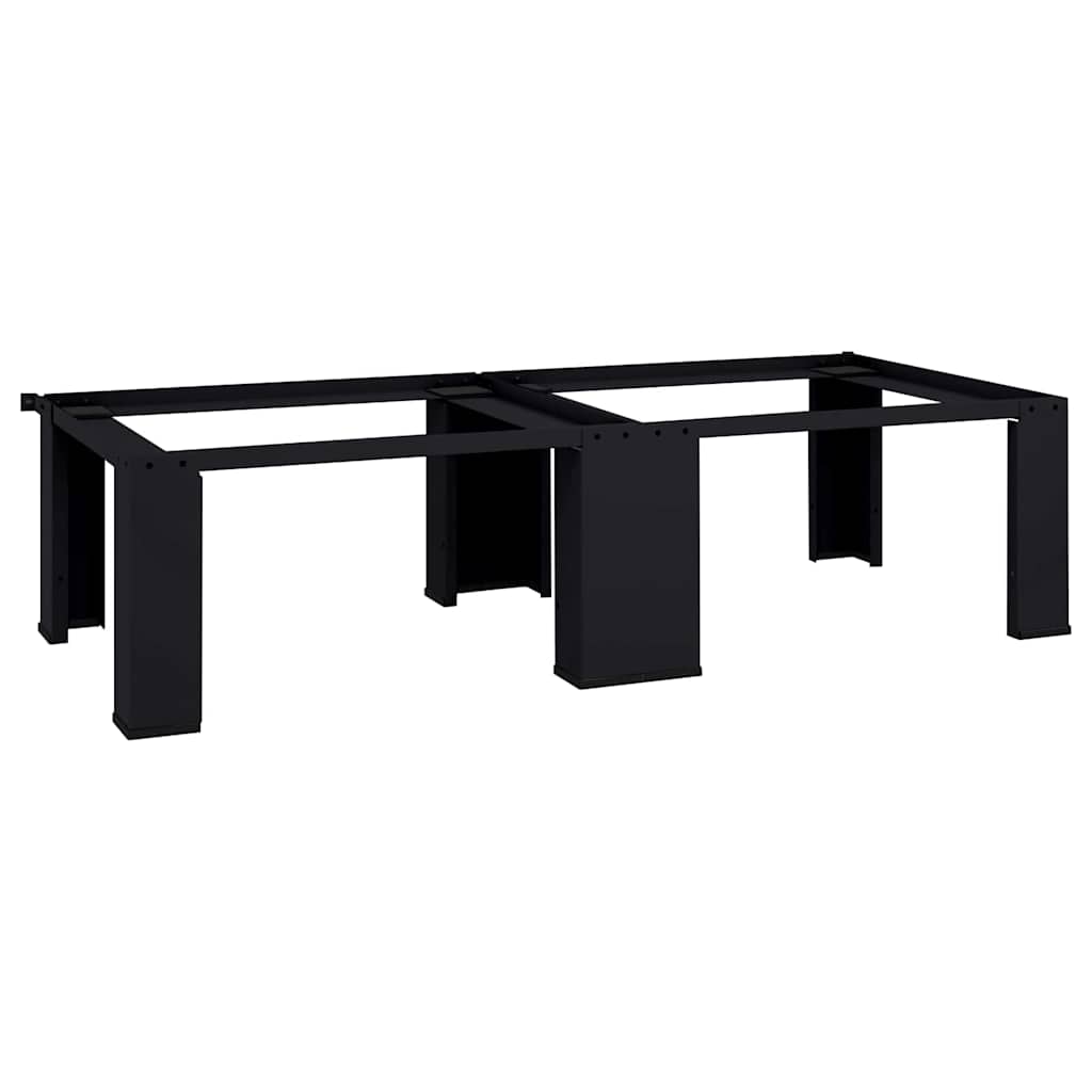 vidaXL Waschmaschinen-Podest 2 pcs Schwarz 127 x 54,5 x 32,5 cm Stahl