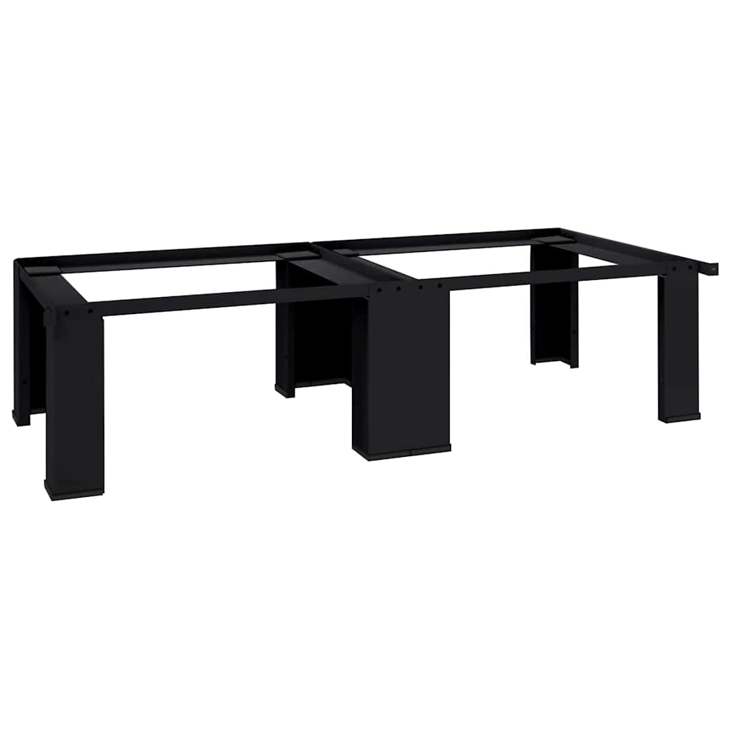 vidaXL Waschmaschinen-Podest 2 pcs Schwarz 127 x 54,5 x 32,5 cm Stahl