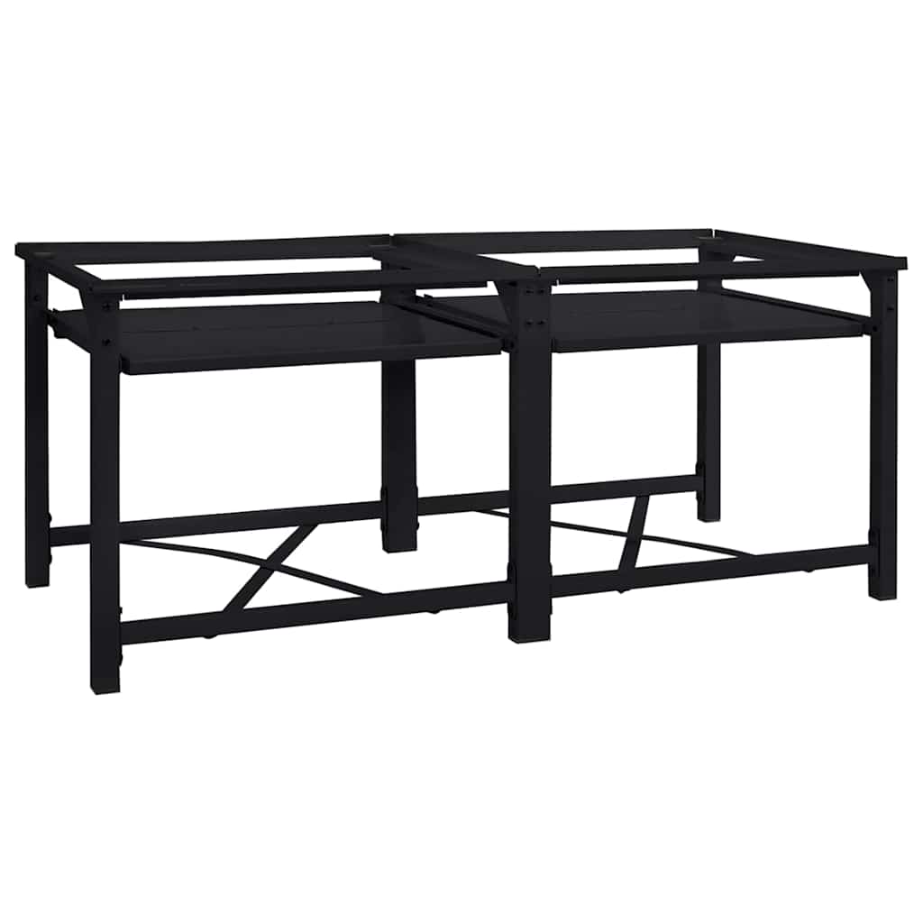 vidaXL Waschmaschinen-Podest 2 Stk. Schwarz 120 x 56 x 52 cm Stahl