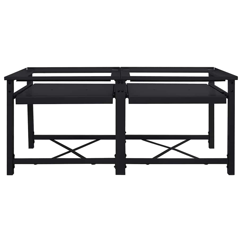 vidaXL Waschmaschinen-Podest 2 Stk. Schwarz 120 x 56 x 52 cm Stahl