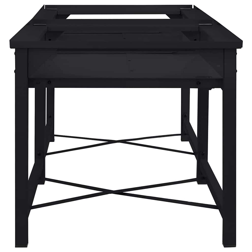 vidaXL Waschmaschinen-Podest 2 Stk. Schwarz 120 x 56 x 52 cm Stahl