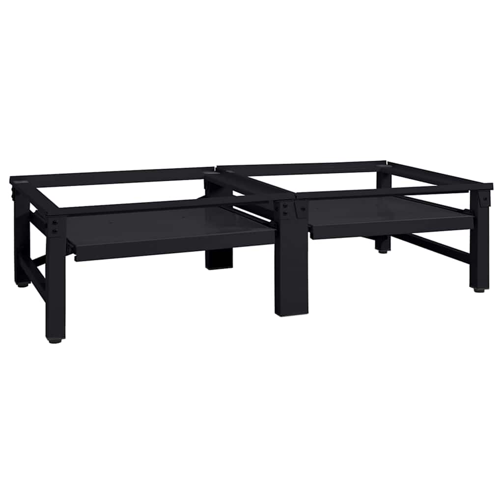vidaXL Waschmaschinen-Podest 2 pcs Schwarz 124,5 x 61,5 x 32,5 cm