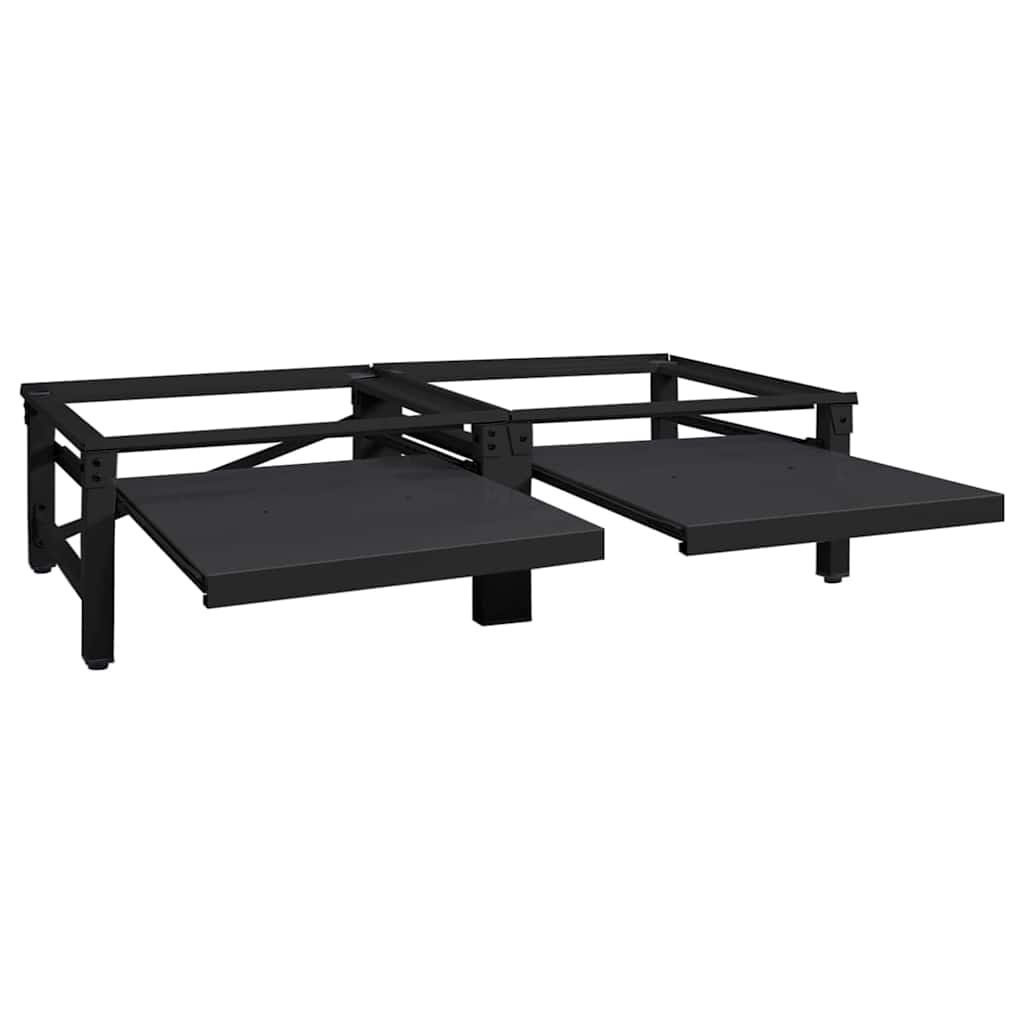 vidaXL Waschmaschinen-Podest 2 pcs Schwarz 124,5 x 61,5 x 32,5 cm