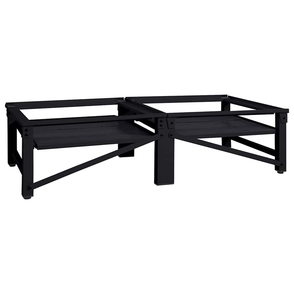vidaXL Waschmaschinen-Podest 2 pcs Schwarz 124,5 x 61,5 x 32,5 cm