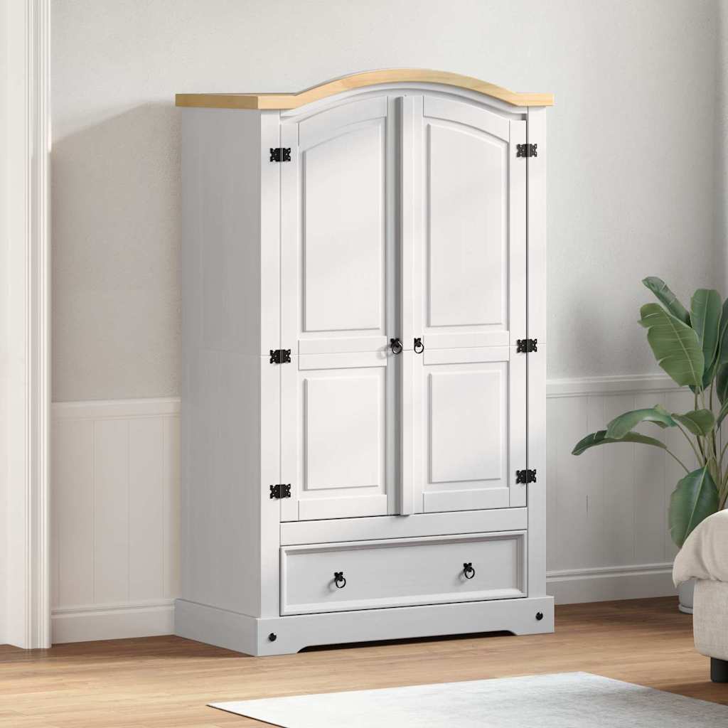 vidaXL Kleiderschrank mit Schubladen Corona Weiß 101 x 52 x 170 cm