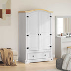 vidaXL Kleiderschrank mit Schubladen Corona Weiß 101 x 52 x 170 cm