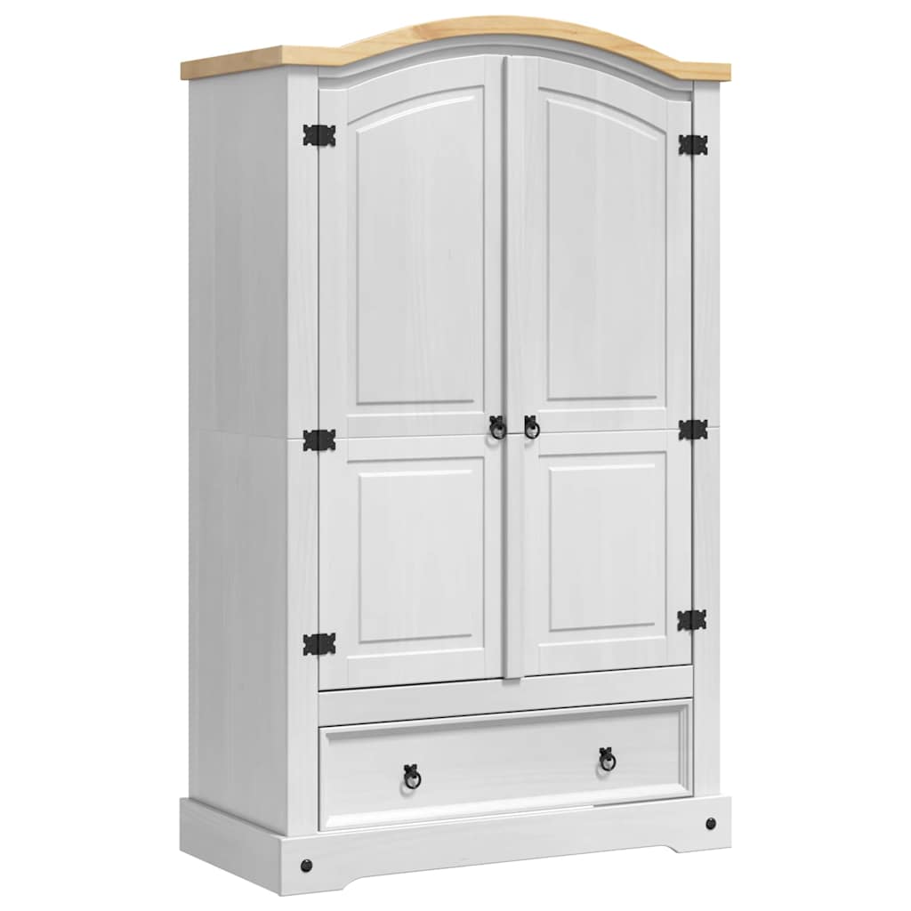 vidaXL Kleiderschrank mit Schubladen Corona Weiß 101 x 52 x 170 cm