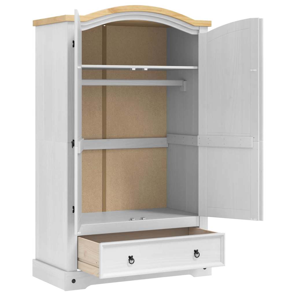 vidaXL Kleiderschrank mit Schubladen Corona Weiß 101 x 52 x 170 cm