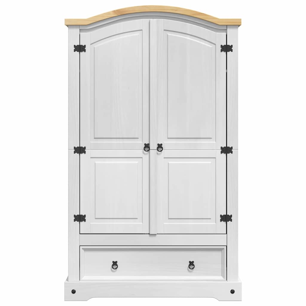 vidaXL Kleiderschrank mit Schubladen Corona Weiß 101 x 52 x 170 cm