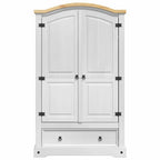 vidaXL Kleiderschrank mit Schubladen Corona Weiß 101 x 52 x 170 cm