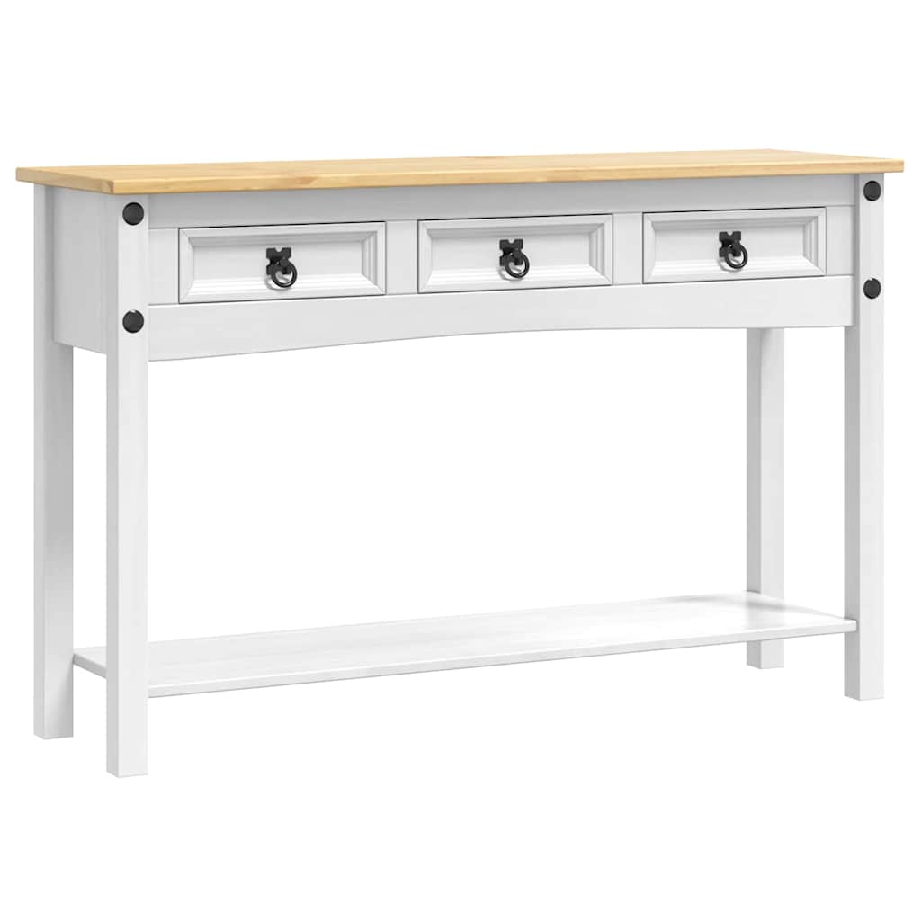 vidaXL Beistelltisch mit Schubladen Corona Weiß 114 x 34,5 x 73 cm