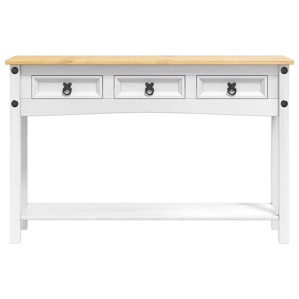 vidaXL Beistelltisch mit Schubladen Corona Weiß 114 x 34,5 x 73 cm