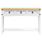 vidaXL Beistelltisch mit Schubladen Corona Weiß 114 x 34,5 x 73 cm