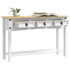 vidaXL Beistelltisch mit Schubladen Corona Weiß 114 x 34,5 x 73 cm