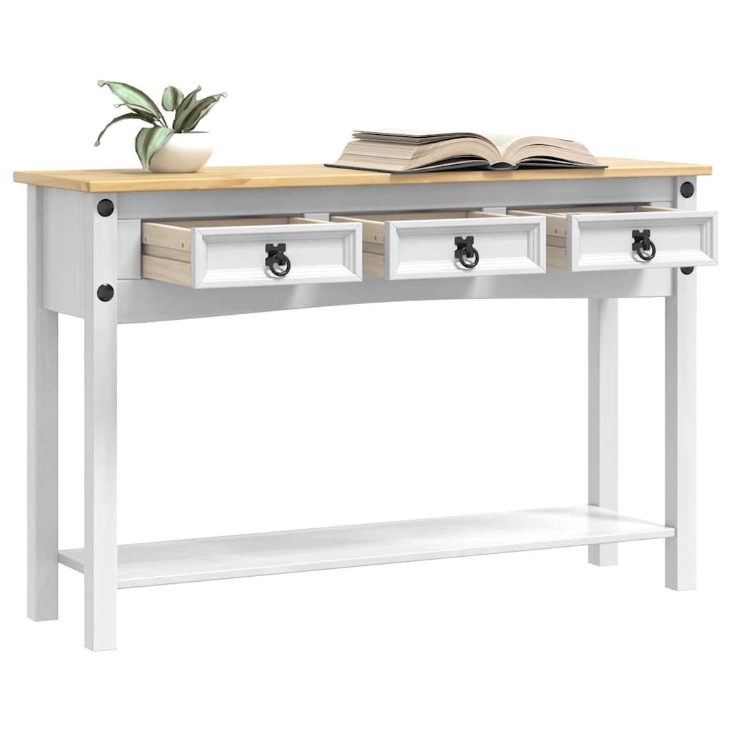 vidaXL Beistelltisch mit Schubladen Corona Weiß 114 x 34,5 x 73 cm