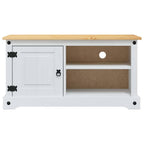vidaXL TV-Schränk Corona Weiß 100 x 40 x 52 cm Massives Kiefernholz