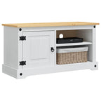 vidaXL TV-Schränk Corona Weiß 100 x 40 x 52 cm Massives Kiefernholz