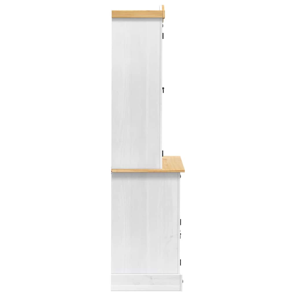 vidaXL Sideboard Corona Weiß 100 x 48,5 x 179 cm Massives Kiefernholz