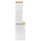 vidaXL Sideboard Corona Weiß 100 x 48,5 x 179 cm Massives Kiefernholz