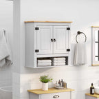 vidaXL Hängeschrank Corona Weiß 70 x 33 x 71,5 cm Massives Kiefernholz