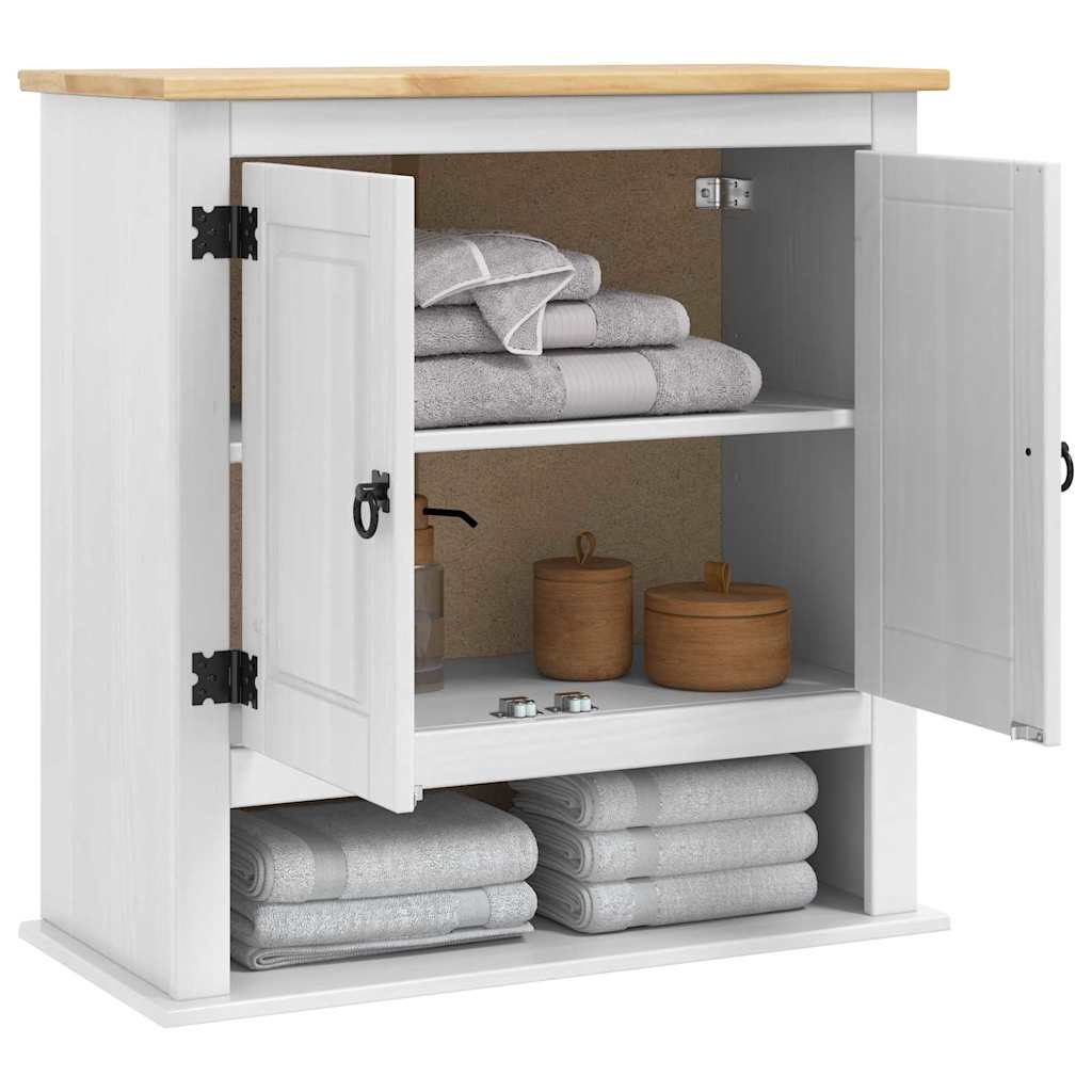 vidaXL Hängeschrank Corona Weiß 70 x 33 x 71,5 cm Massives Kiefernholz