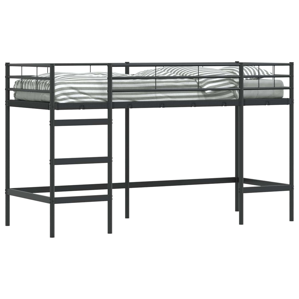 vidaXL Kinderloftbett Schwarz 74,5 x 190 cm Stahl