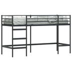 vidaXL Kinderloftbett Schwarz 74,5 x 190 cm Stahl