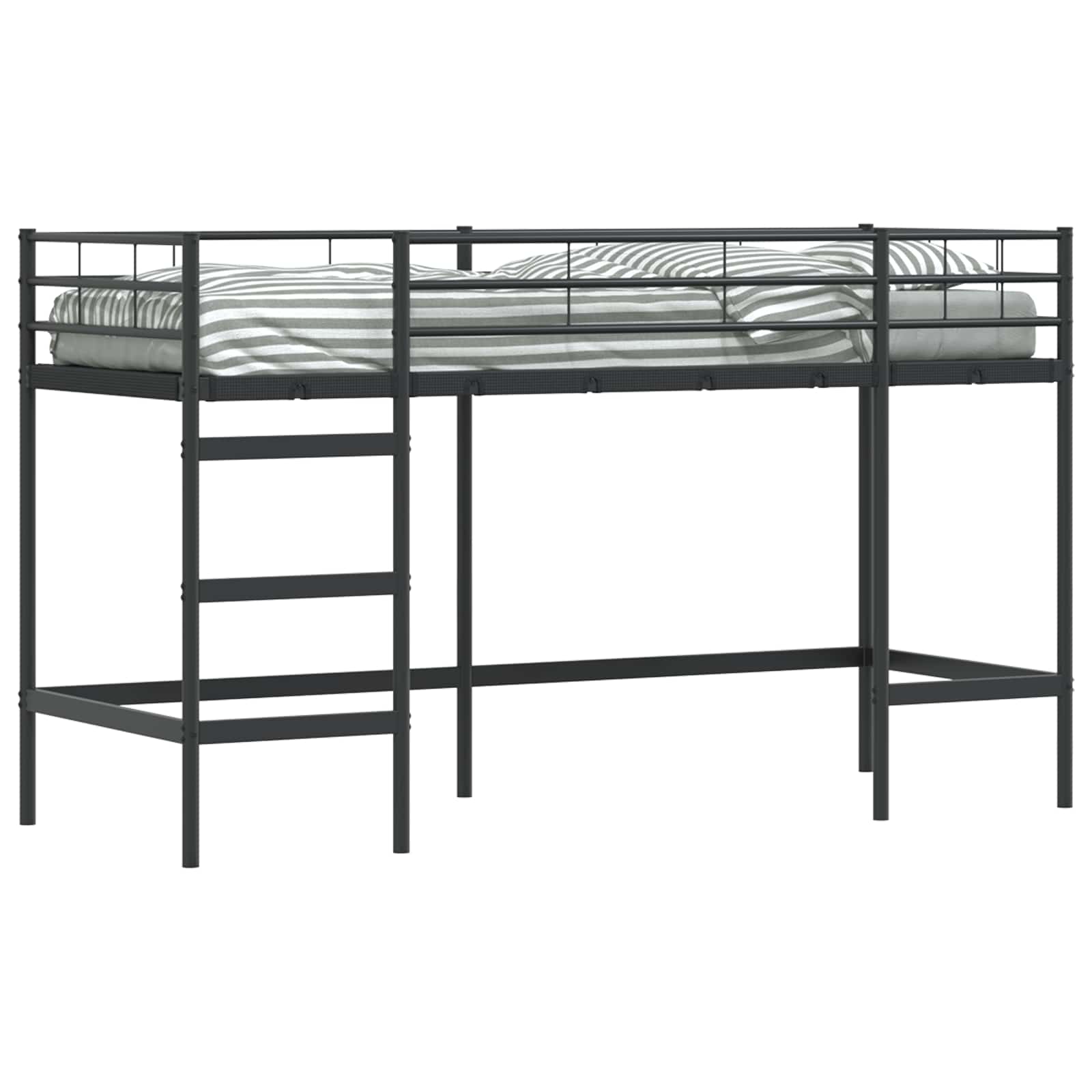 vidaXL Kinderloftbett Schwarz 74,5 x 190 cm Stahl