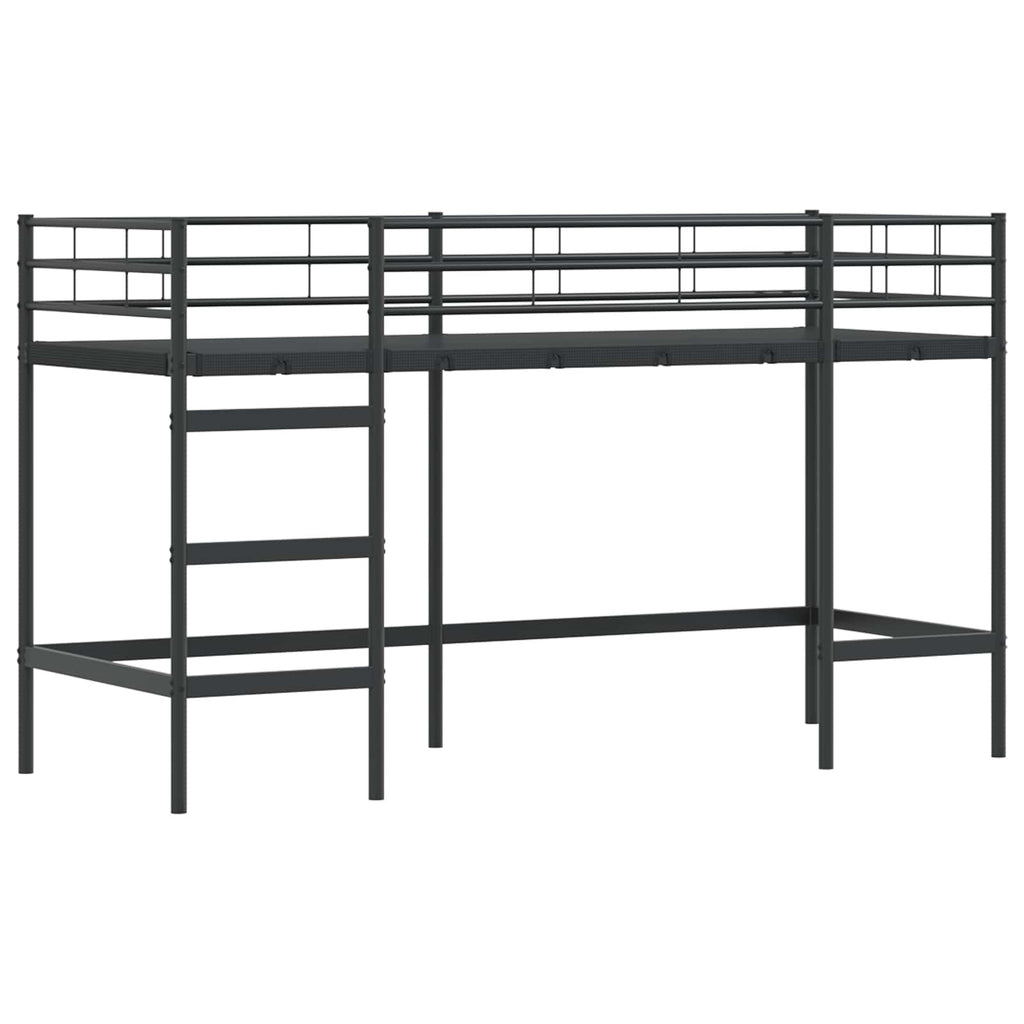 vidaXL Kinderloftbett Schwarz 74,5 x 190 cm Stahl