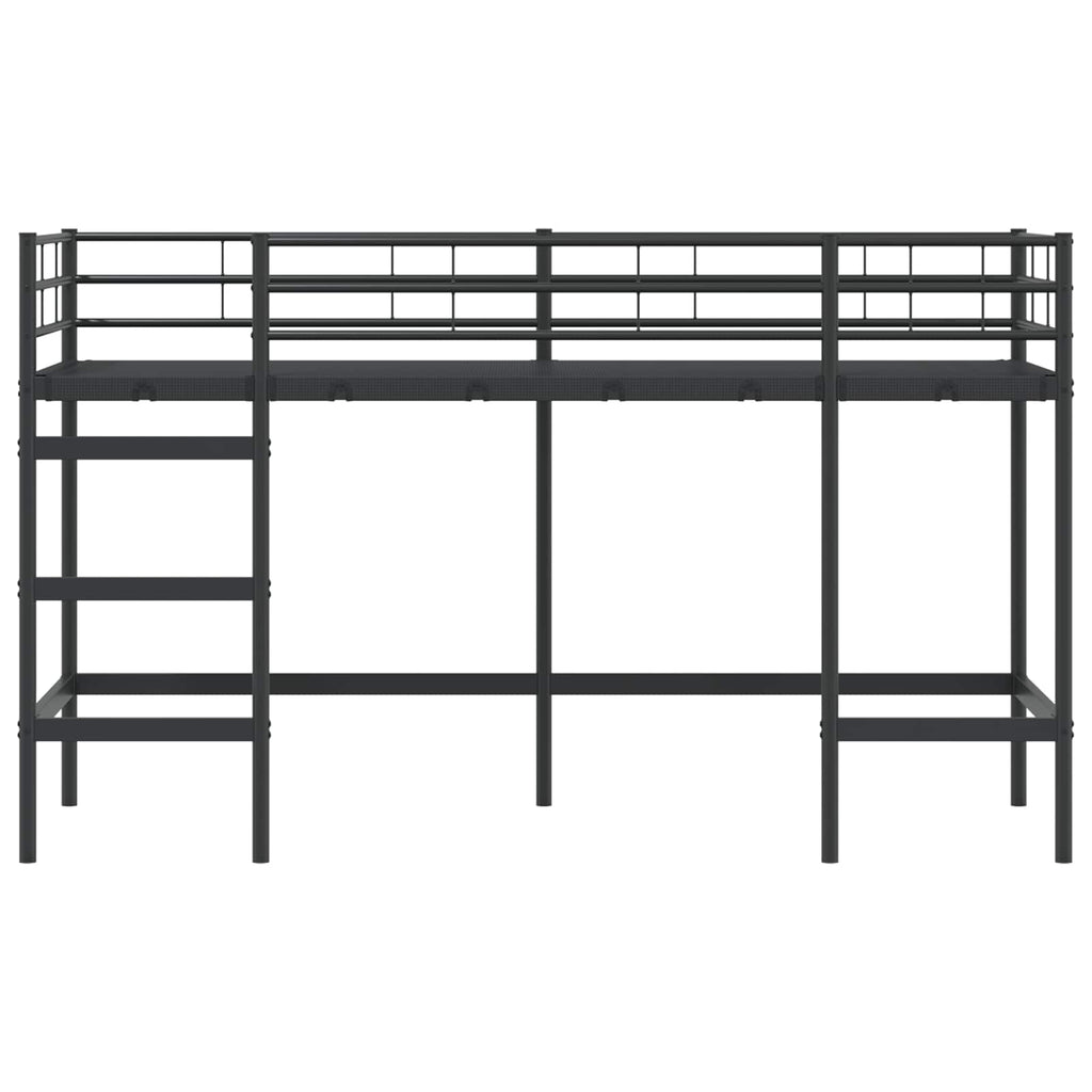 vidaXL Kinderloftbett Schwarz 74,5 x 190 cm Stahl