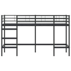 vidaXL Kinderloftbett Schwarz 74,5 x 190 cm Stahl