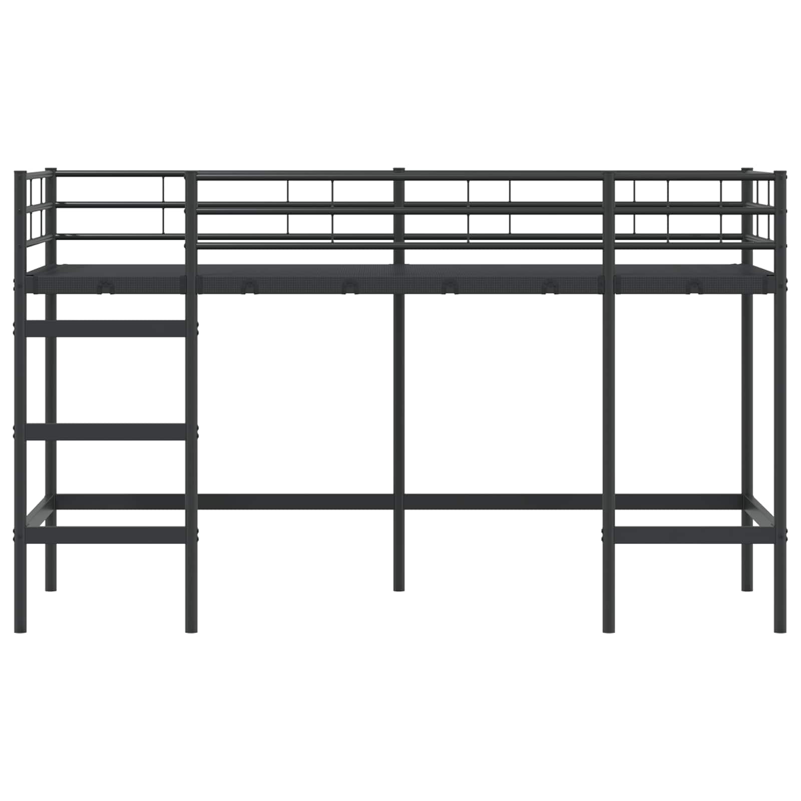 vidaXL Kinderloftbett Schwarz 74,5 x 190 cm Stahl