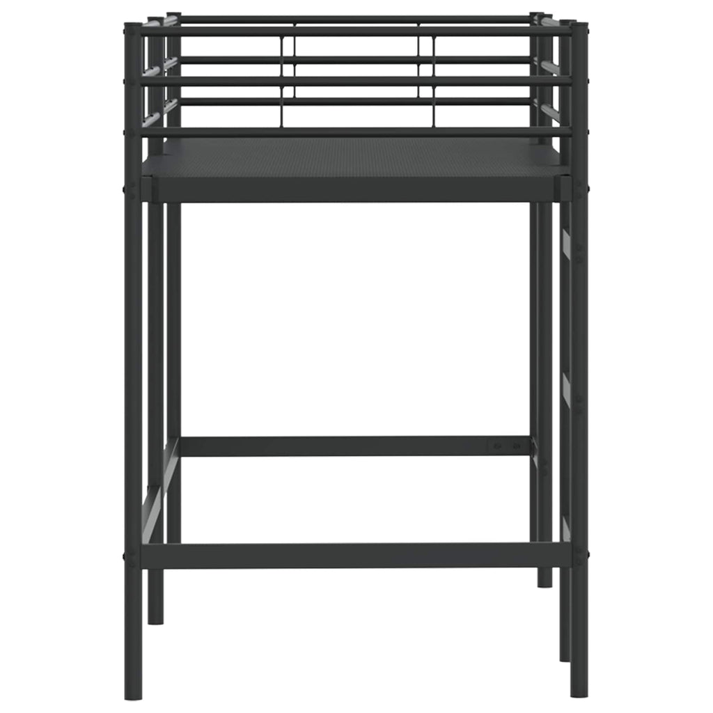 vidaXL Kinderloftbett Schwarz 74,5 x 190 cm Stahl