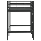 vidaXL Kinderloftbett Schwarz 74,5 x 190 cm Stahl