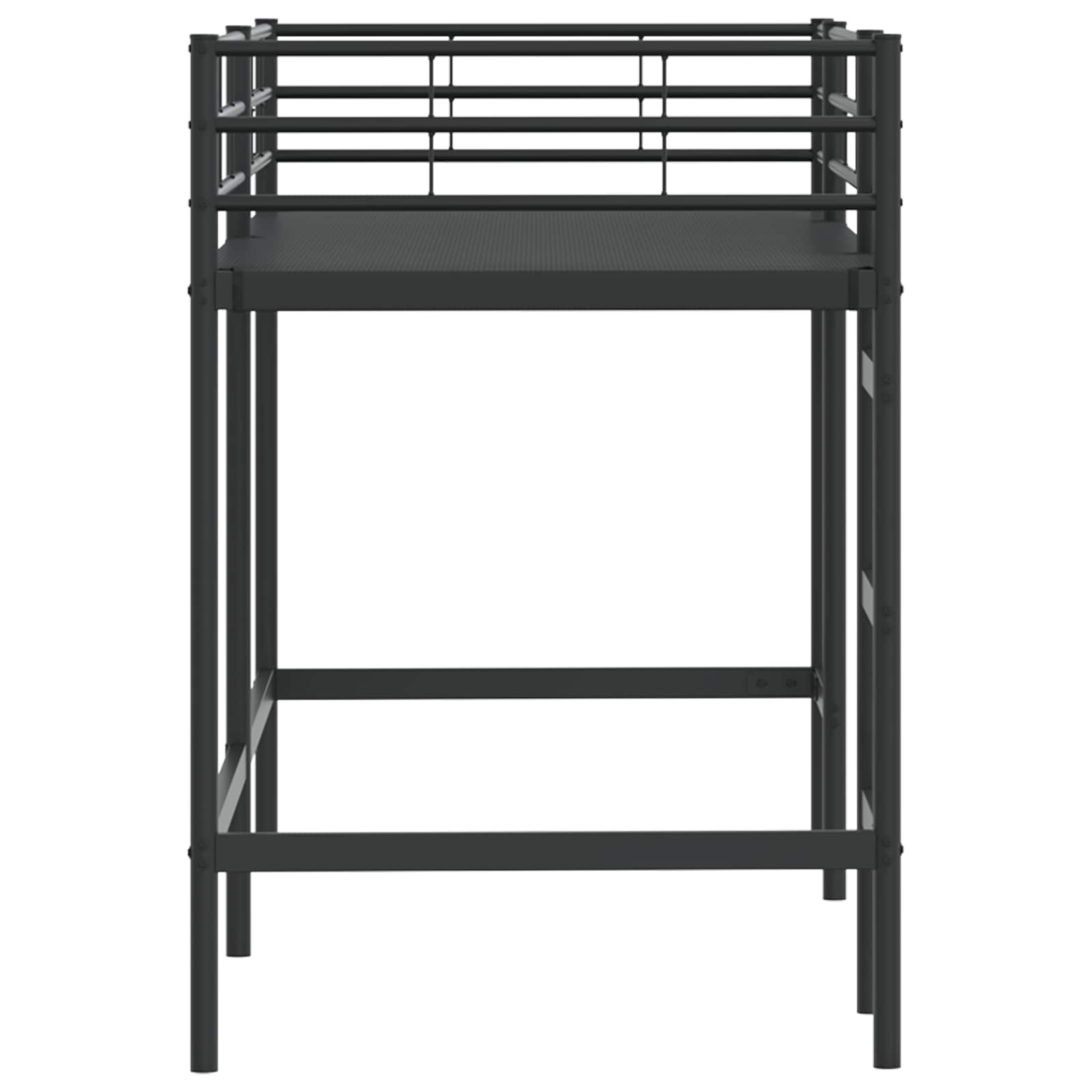 vidaXL Kinderloftbett Schwarz 74,5 x 190 cm Stahl