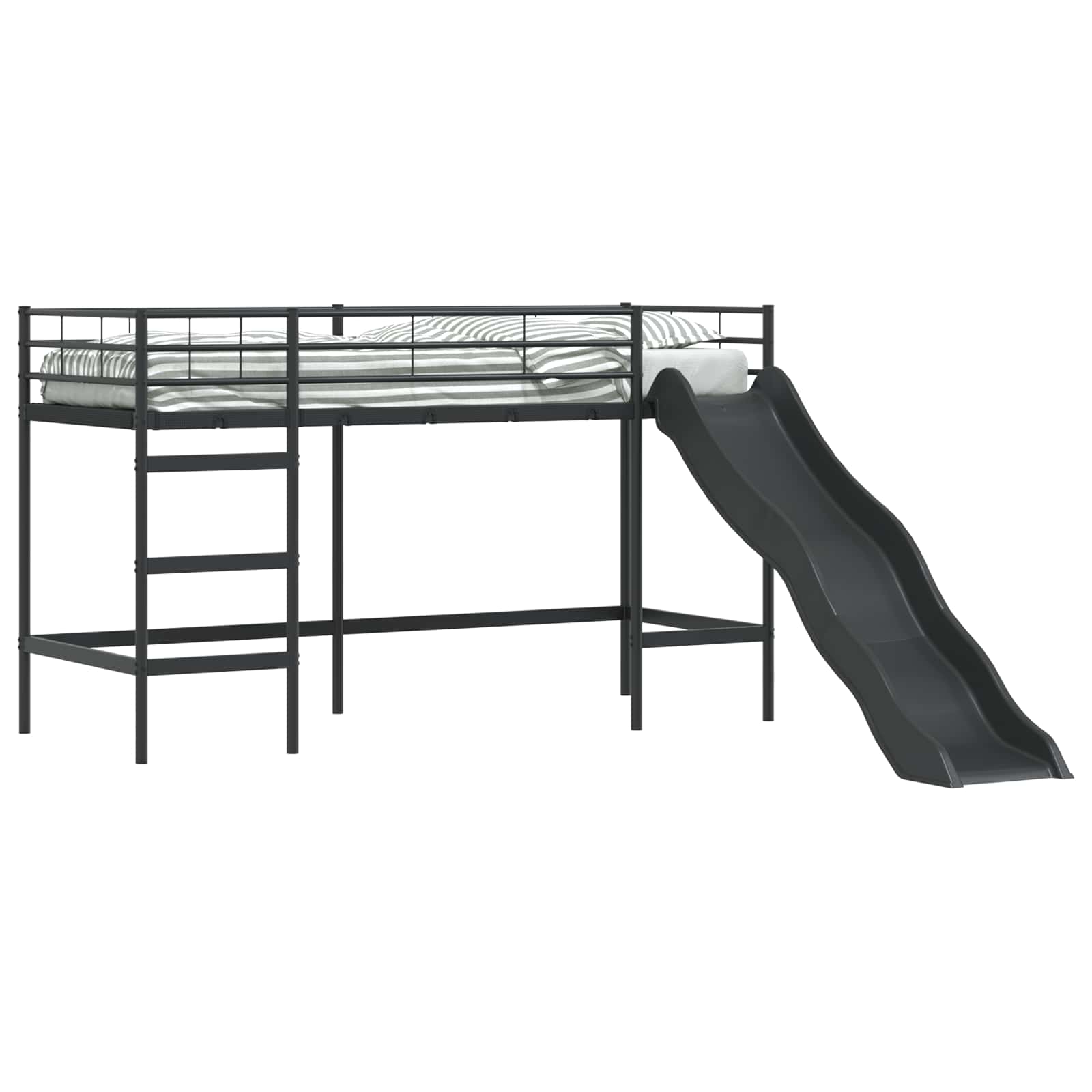 vidaXL Kinder-Loftbett mit Rutsche Schwarz und Anthrazit 75 x 190 cm