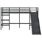 vidaXL Kinder-Loftbett mit Rutsche Schwarz und Anthrazit 75 x 190 cm