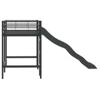 vidaXL Kinder-Loftbett mit Rutsche Schwarz und Anthrazit 75 x 190 cm