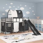 vidaXL Kinder-Etagenbett Uni Schwarz 75 x 190 cm Metall